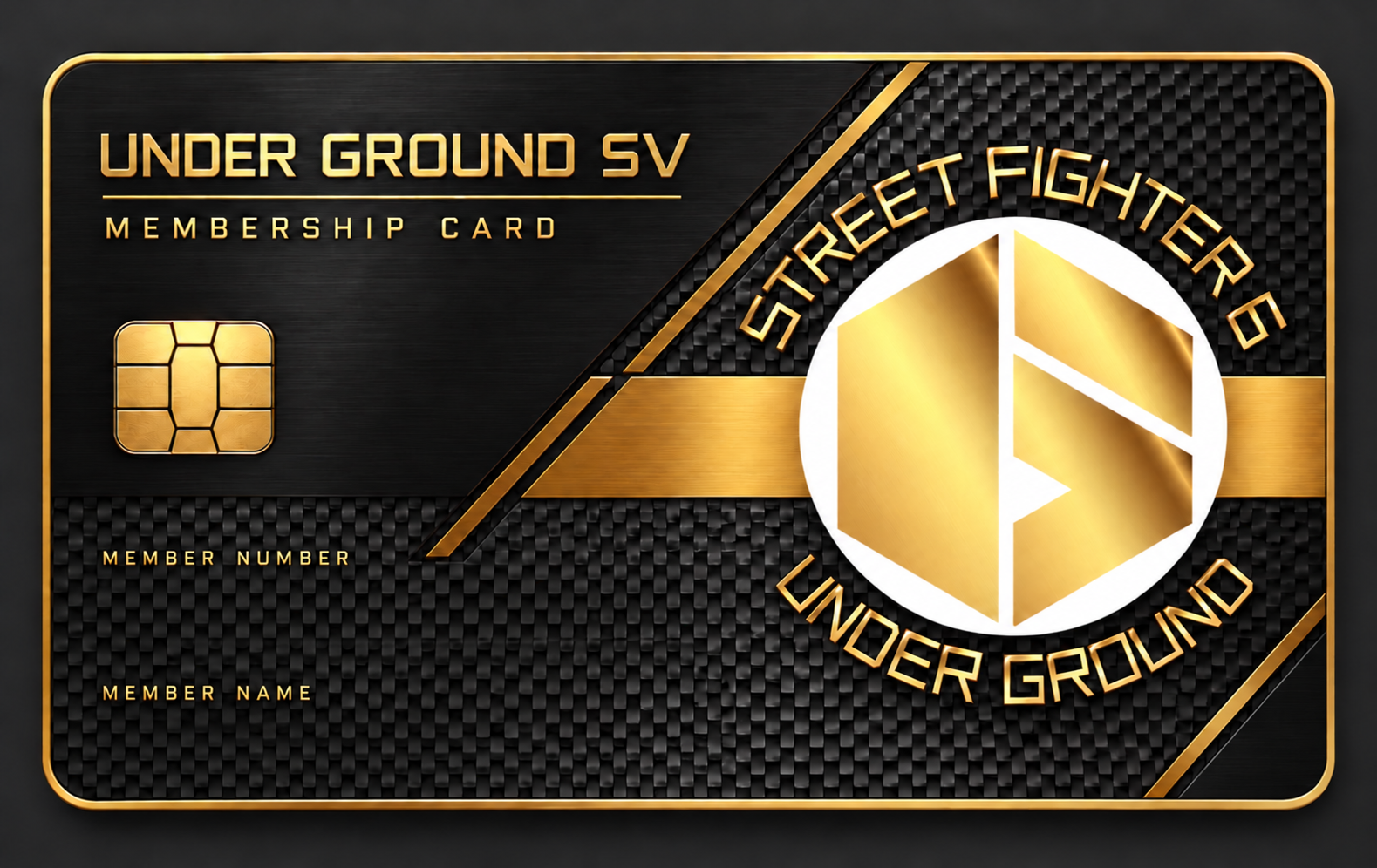 UNDER GROUND SVの黒いカーボン柄とゴールドの会員カード